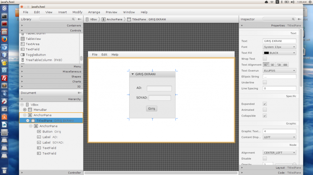 javafx scene builder